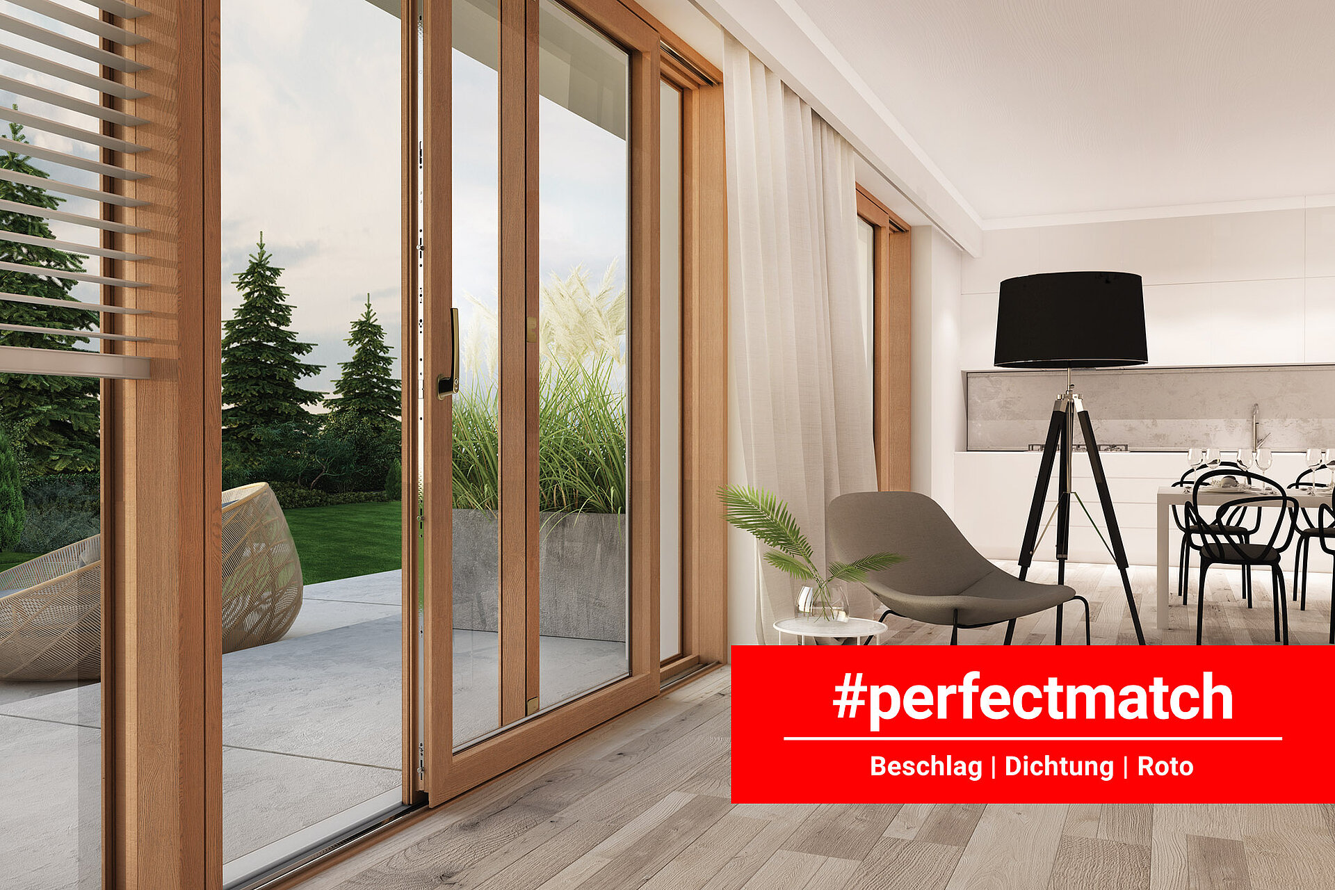Schiebesystem Roto Patio Inowa mit Schriftzug perfect match