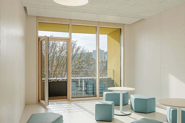 Schulzentrum Stockbrünnele Böblingen, Fenstertür innen