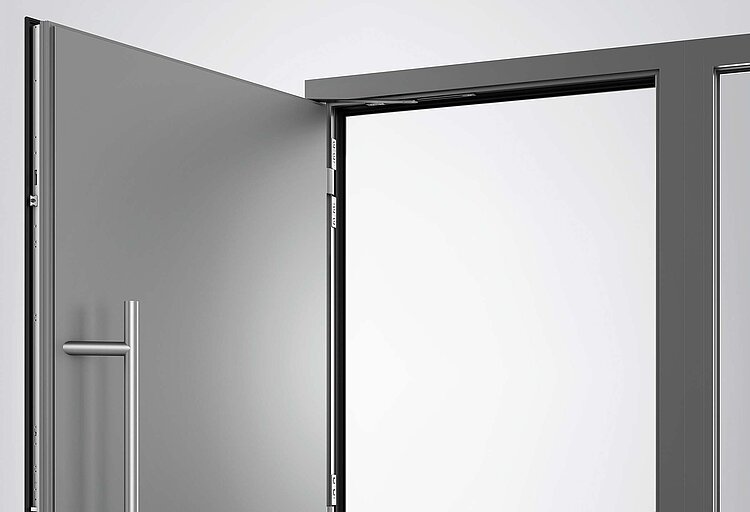 The “Solid” turn restrictor makes the ideal addition to aluminium doors with “Solid C” door hinges.