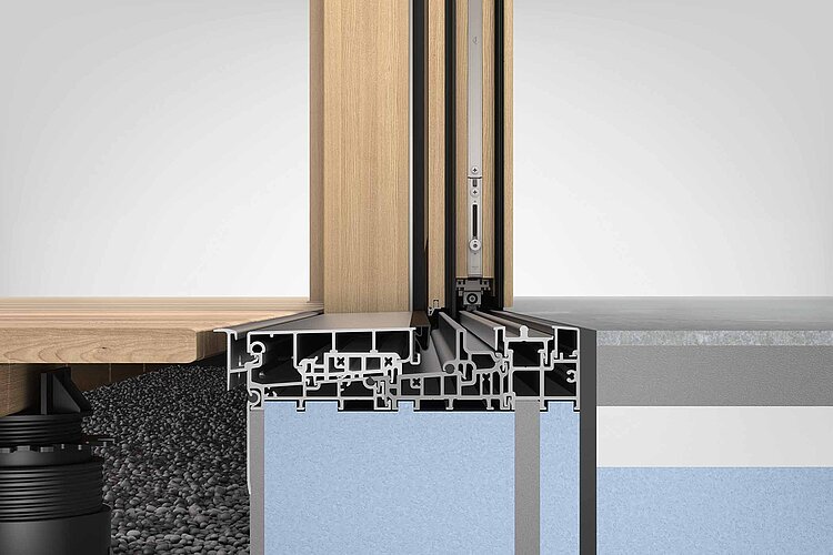 Detailed view of the Roto “Comfort” threshold for “Inowa” and “Inowa | Max”