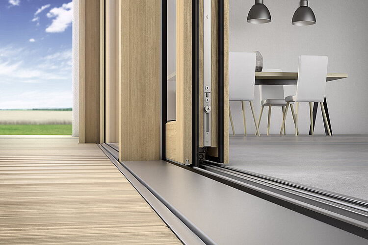 Roto Patio Inowa closing movement perpendicular to the frame profile